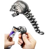 Skull Head Bottle Opener,Durable Stainless Steel Halloween Gifts, Ergonomic Spine Grip, Portable Bartender Head Party Essential