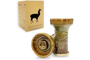 Premium Ceramic Hookah Bowl Made by Alpaca Bowl - MiniRook– Hookah Head Bowl Premium Shisha Bowl Phunnel Hookah Bowls for Smoking with Hookah - Hookah Top Bowl (Brown)