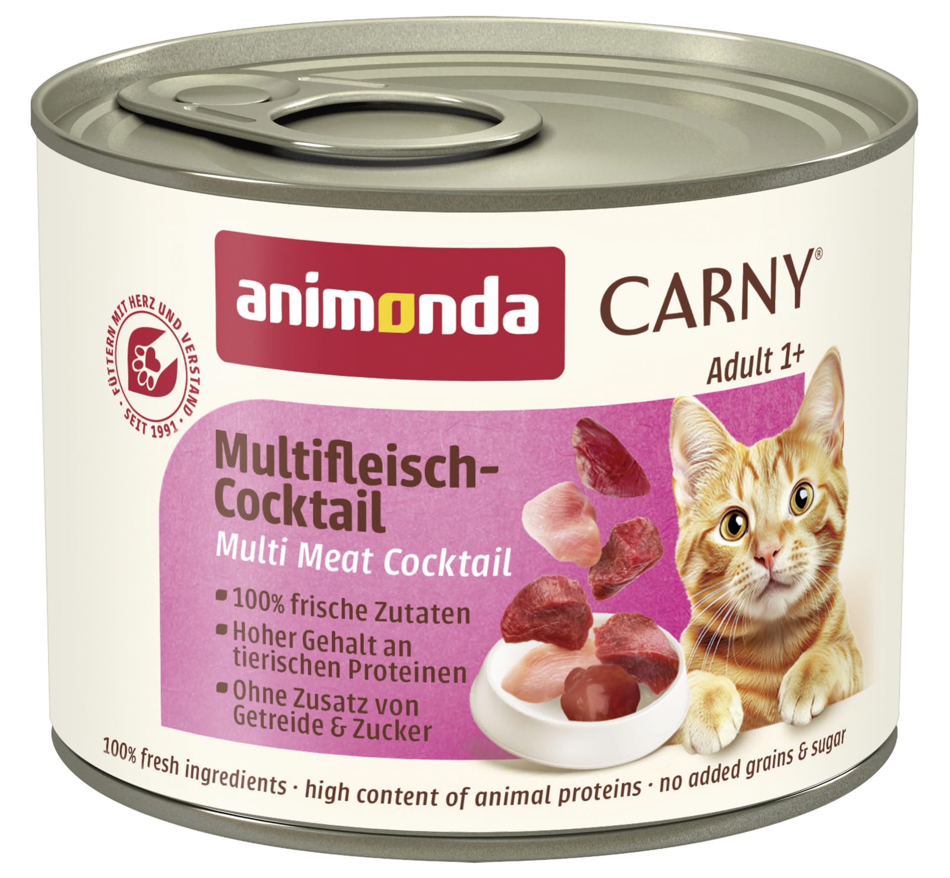 animonda Carny Adult cat food, wet food for adult cats, multi meat cocktail, 6 x 200g