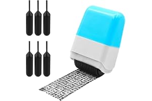 JXINLODGEG Identity Theft Protection Roller Stamp Set, Including 6-Pack Refills(No Ink Leakage) - Confidential Roller Stamp, Anti Theft, Privacy & Security Stamp, Designed for ID Blackout Security