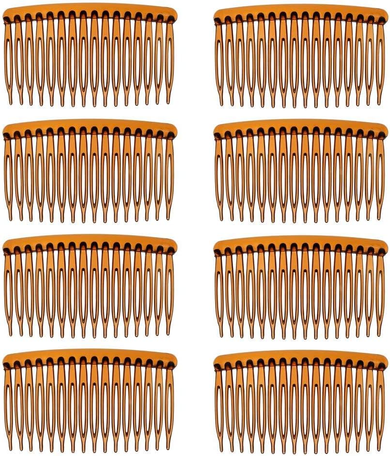 DaricowathX 8-Piece Hair Comb Set Tortoise Coffee Plain & Clear
