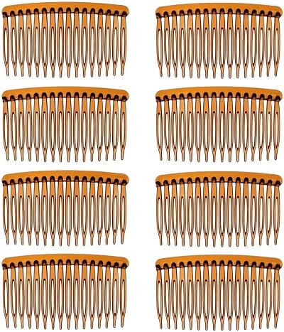 DaricowathX 8-Piece Hair Comb Set Tortoise Coffee Plain & Clear