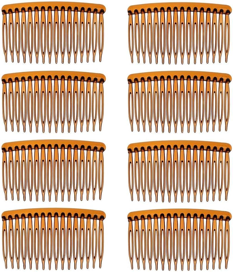 DaricowathX 8-Piece Hair Comb Set Tortoise Coffee Plain & Clear
