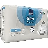 Abena San Premium Incontinence Pads, Moderate Absorbency, (Sizes 4 to 7), Size 6, 102 Count
