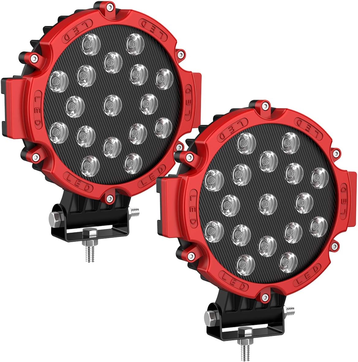 Maxiii 2 Pack 7 inch Round Led Light Pod 51W, 5100LM Super