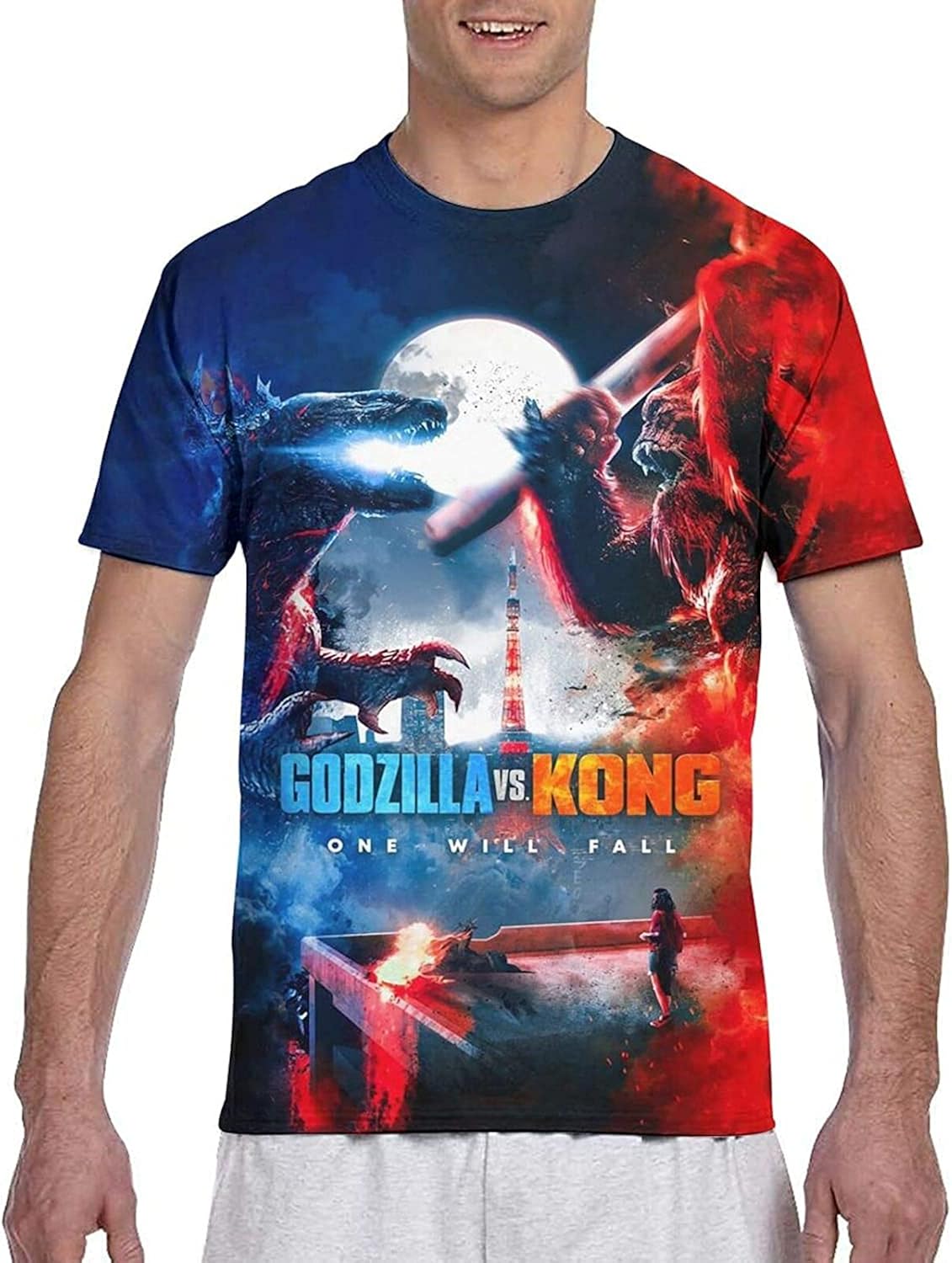 YOMOCO Godzilla VS King Kong TShirt, 3D Print, Behemoth Short Sleeve