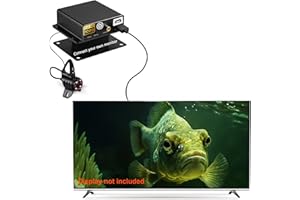 [FishPRO® 2026 Upgrade] Underwater Fishing Camera w/HDMI+AV - HD1080P- [Connect Your Own Monitor] Ice Fishing Camera Underwater, DC12V Charging, [Full Aluminum] Ice Fishing Gifts for Men, IR+LED, 65ft