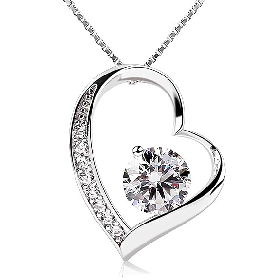 title=B.Catcher collana in argento con pendente a cuore d'argento e zircone cubico