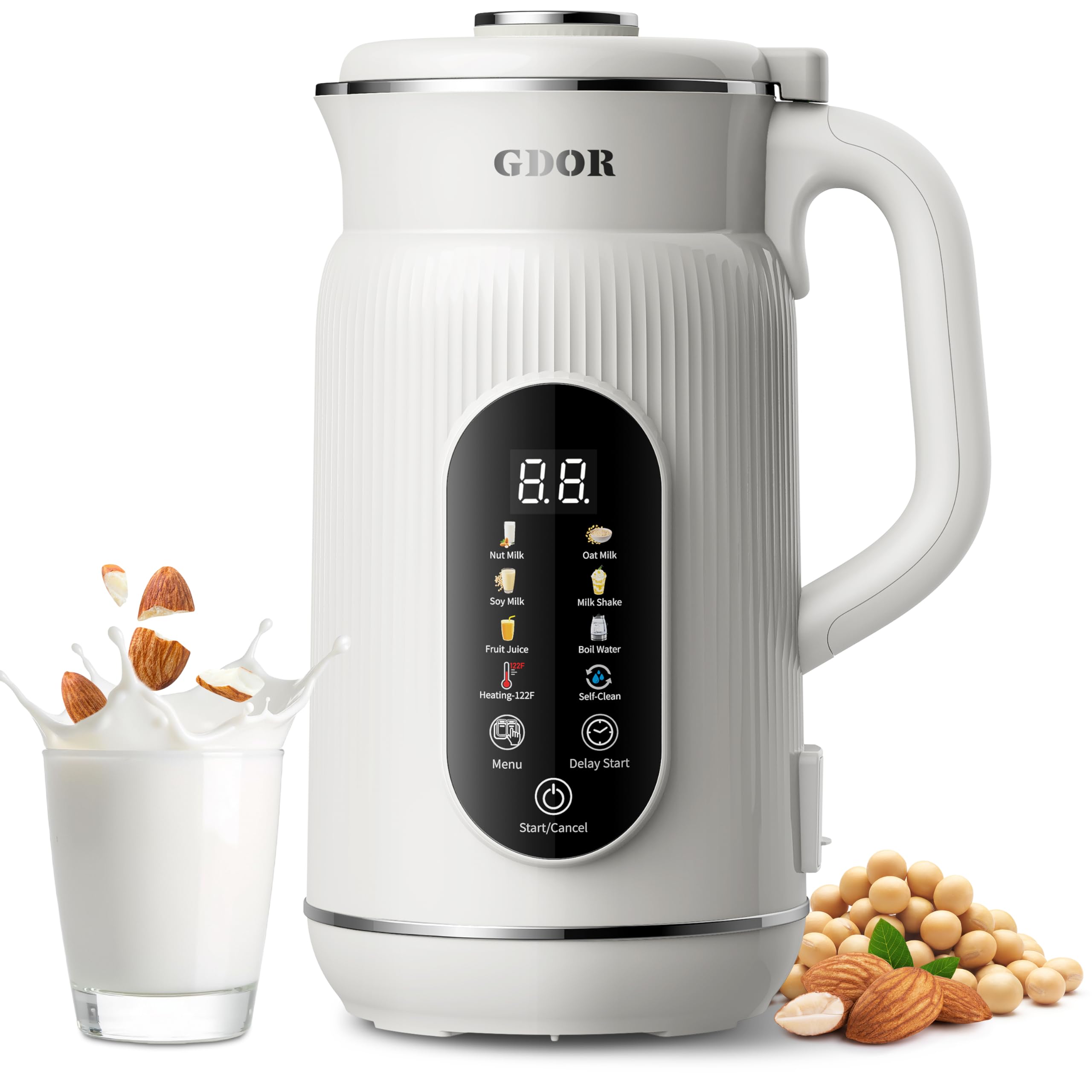 Photo 1 of GDOR 42oz Smart Nut Milk Maker, 9-in-1 Plant Milk Machine for Almond, Oat, Soy, Juice & Smoothie, Large Touch Display Blender with Keep Warm, Boil Water, 12H Delay and Self-Cleaning