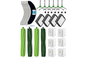 Yivy 26Pack Replacement Parts for iRobot Roomba Combo J7+/ Combo 10 Max/Combo J9+ Robot Vacuum Cleaner(Only Combo series): 4 Rubber Brushes+4 Mopping Pads+4 HEPA Filters+6 Side Brushes+6 Dust Bags