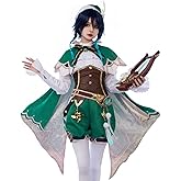 Cosfun Game Genshin Impact Venti Cosplay Costume Full Outfits Jacquard Upgrade Ver. C00442