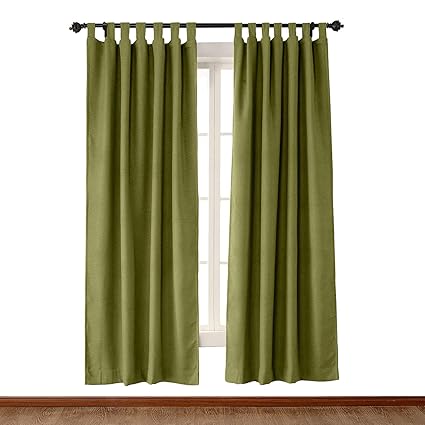 Amazon Com Chadmade Tab Top Drapes Green 72w X 84l Inch Luxury
