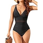 Smismivo Tummy Control Sexy Mesh One Piece Swimsuit Women Slimming Swimwear Double Straps Push up Bathing Suit