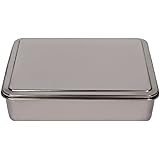 YBM HOME Stainless Steel Covered Cake Pan, Silver (Small-2401)