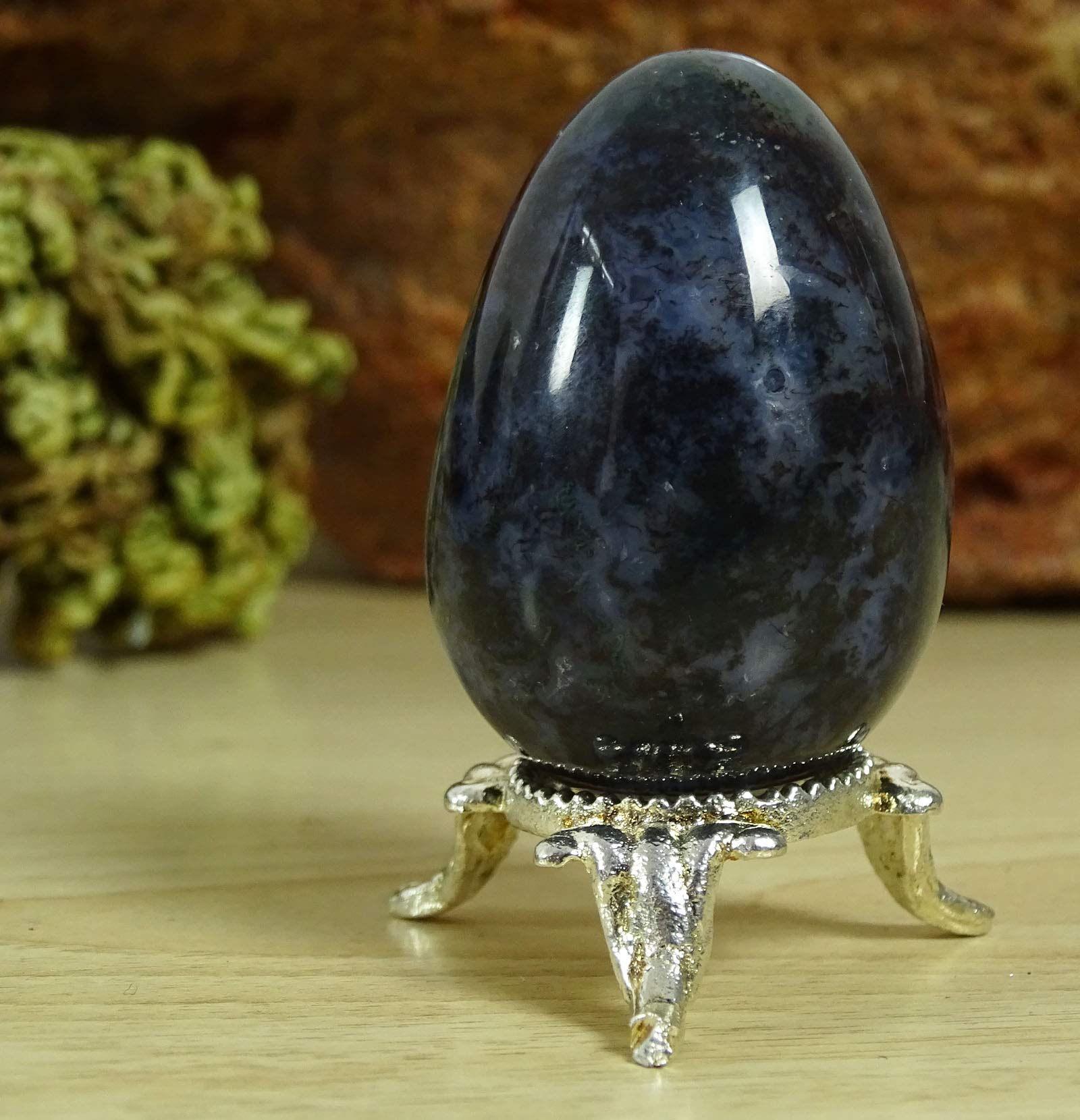 REIKIERA Bloodstone Carved Egg Crystal Reiki Natural Gemstone Bell Chakra Healing-45-60 mm