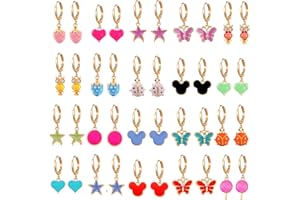 TAMHOO 20 Pairs Hypoallergenic Earrings for Girls- Cute Dangle Earrings with Mini Hoop Earrings for Teen Girls