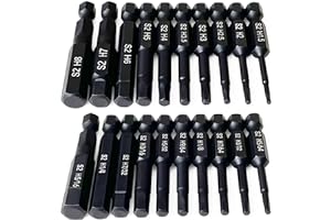 Hex Head Allen Wrench Drill Bit Set (10pc Metric & 10pc SAE), PTSLKHN Allen Wrench Drill Bits, Upgraded 1/4" Quick Release Sh