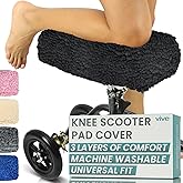 Vive Mobility Knee Scooter Pad Cover - Soft Adult Sheepskin Memory Foam | Plush Cushion, Walker Accessory for Knee Roller, Padded Accessories Leg Cart Improves Comfort with Injury, Universal Fit