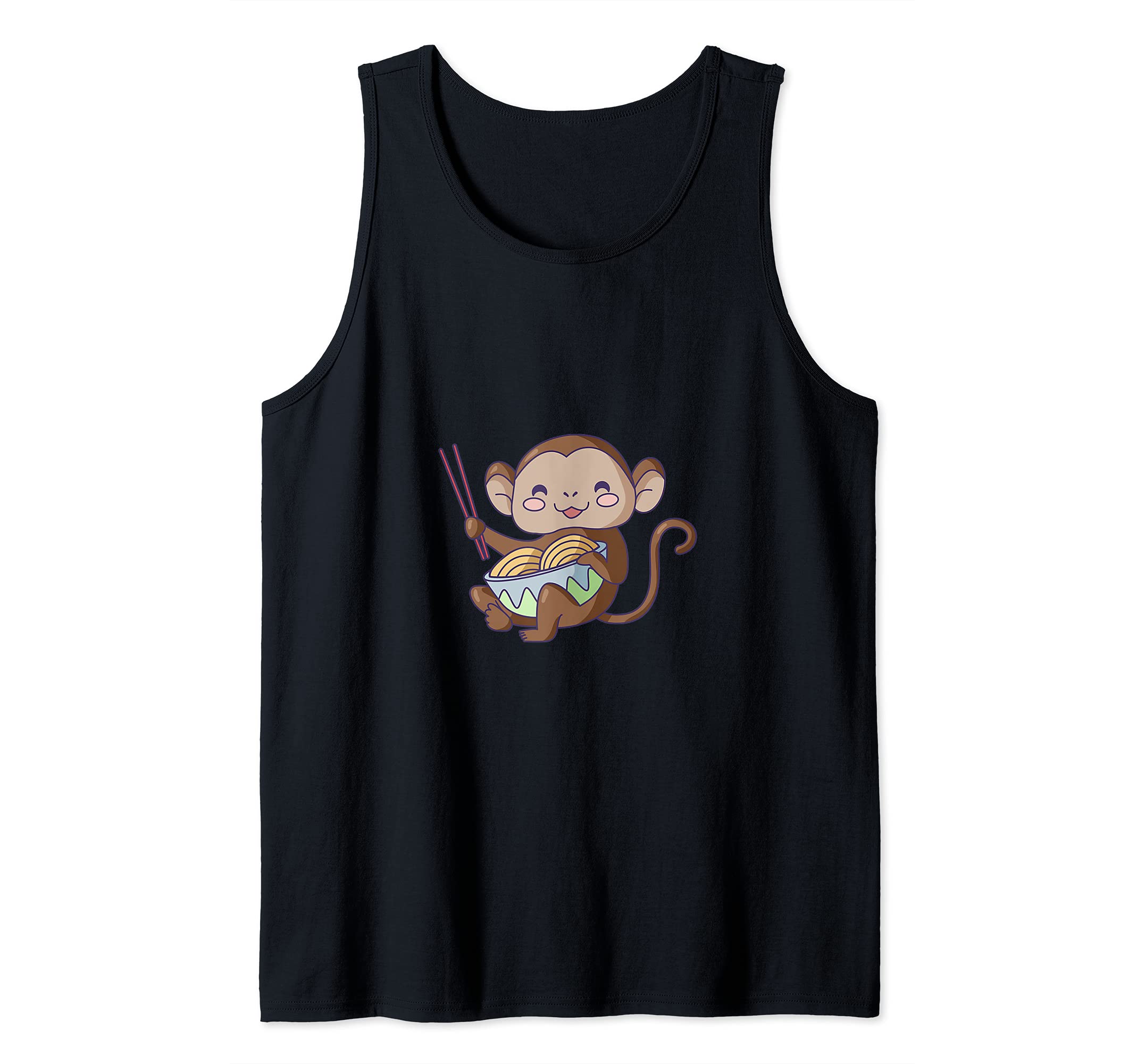 Cute Monkey with Ramen - Kawaii Designs Tank Top