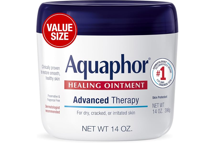 Aquaphor Healing Ointment, Advanced Therapy Skin Protectant, Multi-Purpose Healing Ointment and Body Moisturizer, For Dry, Cr