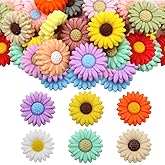 TOAOB 20pcs 20mm Colorful Sunflower Daisy Flower Silicone Beads Loose Spacer Beads for DIY Pens Lanyard Keychain Accessories Garlands Crafts Jewelry Making
