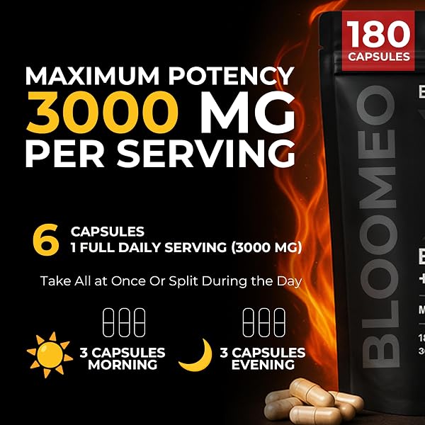 BLOOMEO BEEF ORGAN SUPPLEMENT FOR MEN | 100% GRASS FED BEEF LIVER CAPSULES WITH BULL TESTICLE, PROSTATE, BONE MARROW & MORE X: ANCESTRAL SUPERFOODS FOR VITAL ENERGY, IMMUNITY & MEN’S HEALTH, 180 CT