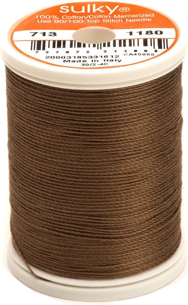 Sulky Of America 660d 12wt 2-Ply Cotton Thread, 330 yd, Medium Taupe