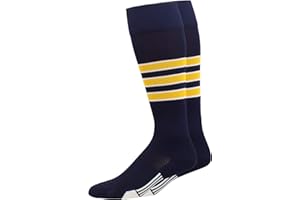 MadSportsStuff Dugout 3 Stripe Baseball Socks Over the Calf Length (Multiple Colors)