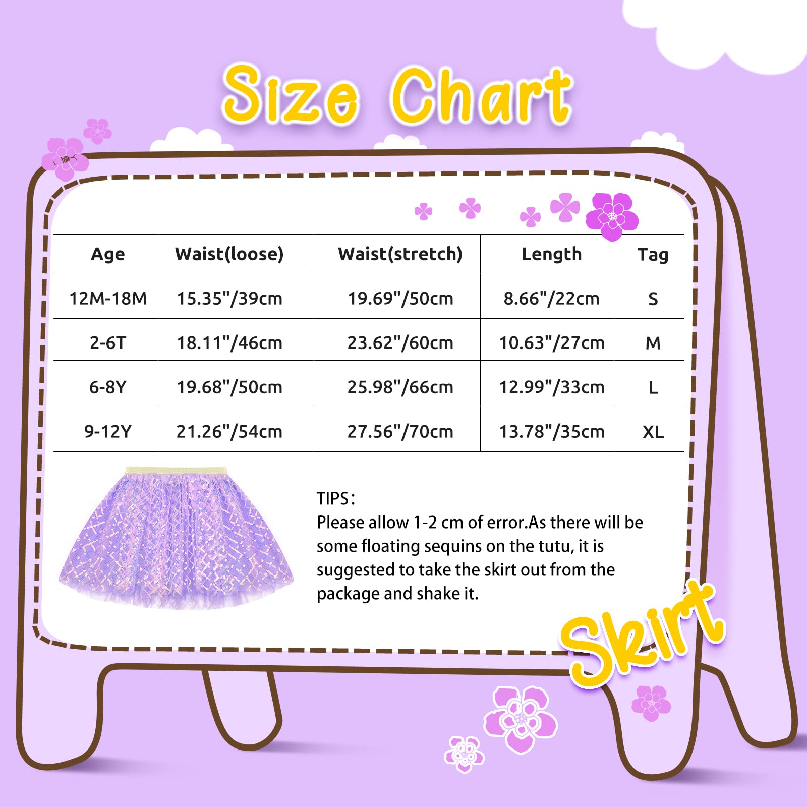 KEREDA Toddler Girls Layered Tutu Skirt Sparkling Sequin Tulle Dance Skirts