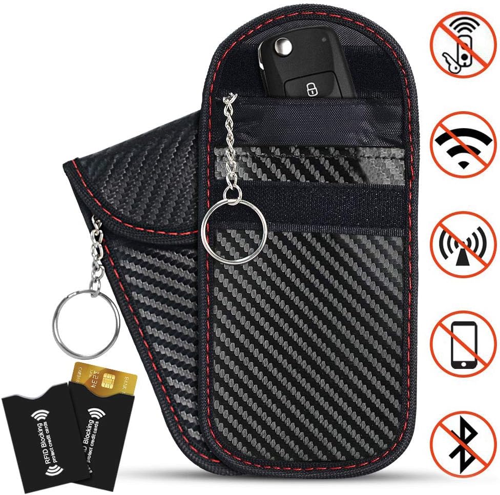 Amazon 電波遮断ポーチ スマートキーケース 電波ブロッキング リレーアタック対策 キーカバー 電波遮断 車盗難 防止 ポーチ PU