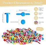 moinkerin 200 Pcs Paper Fasteners Split Pins 8mm x 14mm Multicolor Brad view 4