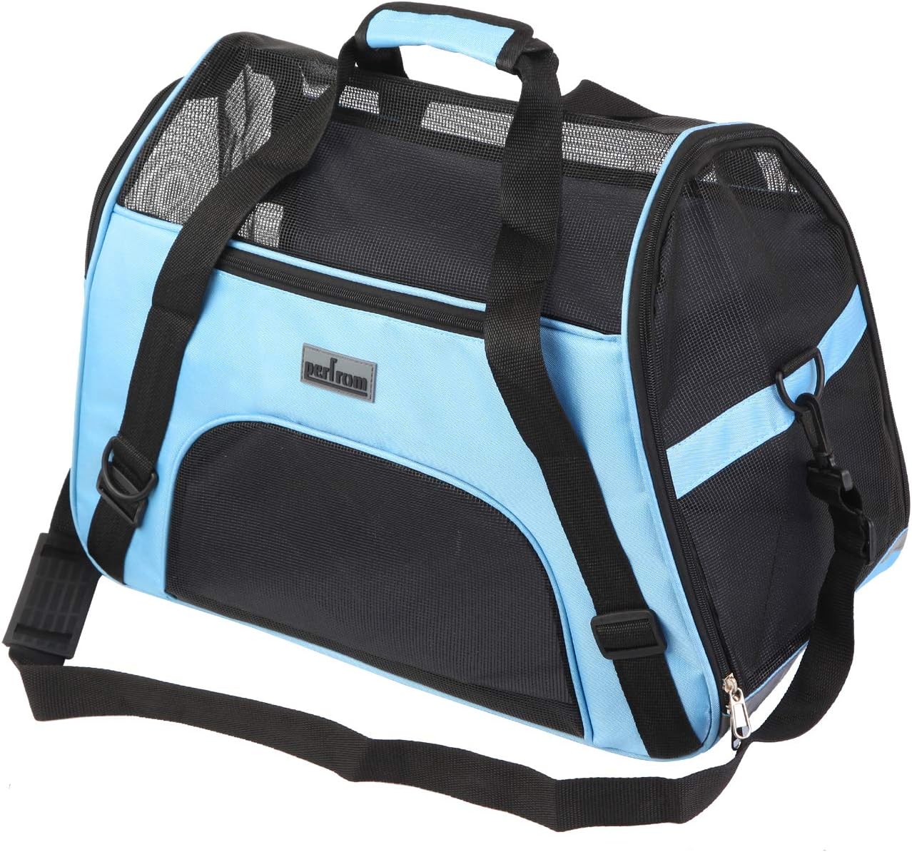 Soft Pet Carrier Airline Approved Soft Sided Pet Travel Carrying Handbag Under Seat Compatibility, Perfect for Small Cats and Small Dogs Breathable 4-Windows Design-Small Size(Blue) : Pet Supplies