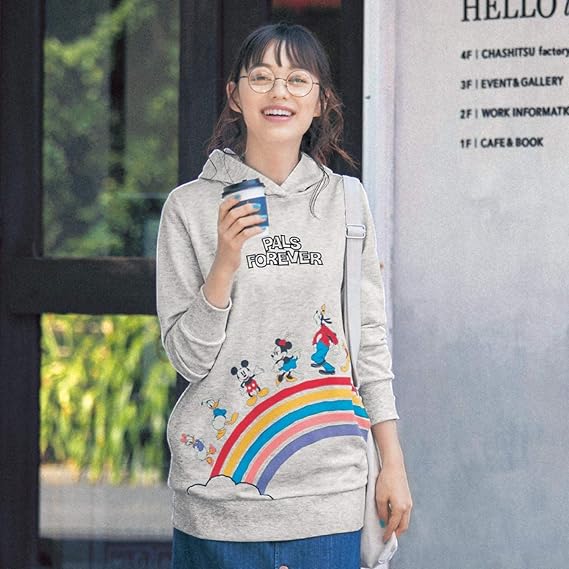 Amazon ベルメゾン ディズニー パーカ レディース ミニ裏毛チュニックパーカ プルート ブラック トレーナー パーカー 通販