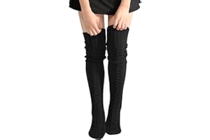 FAUSON Thigh High Socks - Over Knee High Socks for Women Warm Thick Tall Thigh High Stockings, Extra Long Winter Leg Warmers