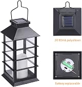 Tomshine Outdoor Solar Lanterns 2 Pack Flickering Candle Lights Patio Garden view 7
