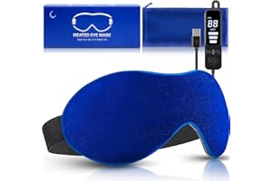 MUTILPLX Heated Eye Mask, Dry Eye Mask Heat Eye Compress with Flaxseed, Warm Eye Compress Heating Pad with Temperature Timer Control for Sleep, Blepharitis, Dark Circles, MGD, Puffy Eyes