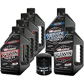 MaxHiflo VTTOCK12 Complete Engine Oil Change Kit for V-Twin Full Synthetic 20w50 Harley Davidson Twin Cam, 6 Quart