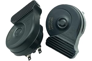 NEOGET Horns 12V Universal Loud Compact Thin Car Horn Kit Bass Deep Double Pitch for Auto Motorcycle Truck Bike Boat Upgrade