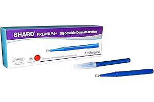 AD SURGICAL SHARD Disposable Dermal Curettes, Individually Packed & Sterile - Box of 10 (3 mm)