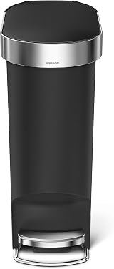 simplehuman CW1390 40L Slim Kitchen Pedal Bin with Silent Close Lid Black view 4