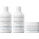 Purple Shampoo Conditioner and Hair Mask Set for Blonde Silver and Highlighted Hair, Hydrating Brass Toning System for Dry Damaged and Bleached Hair, Kit para Cabello Rubio