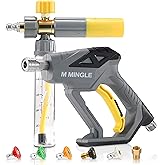 M MINGLE Concentrate Foam Cannon with Pressure Washer Gun, Ready-to-Use Mini Soap Cannon with 5 Nozzle Tips, 1/4" Quick Connect for Thick Sudsy Wash