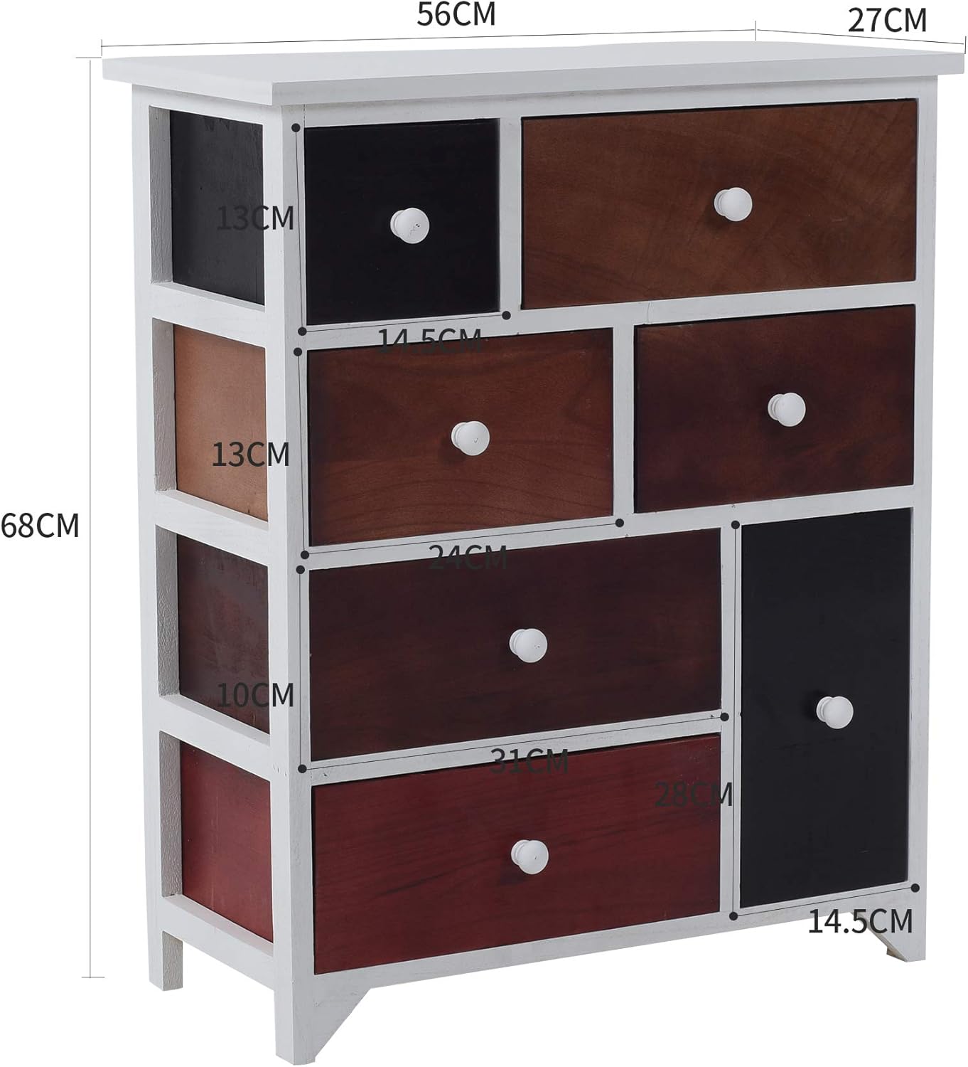 Amazon De Rebecca Srl Kommode Schubladenschrank Schubladenkommode Sideboard 7 Schubladen