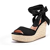 SERAIH Womens Lace up Espadrilles Platform Wedges Sandals Heels Tie Ankle Strap Summer Dress Shoes