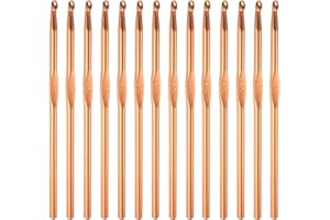 HEYLEAYAR 5.5MM Aluminum Crochet Hooks 14PCS,Aluminum Crochet Needle Size 9,Crochet Hooks Bulk for Knitting Craft Yarn Contribute to Beginners