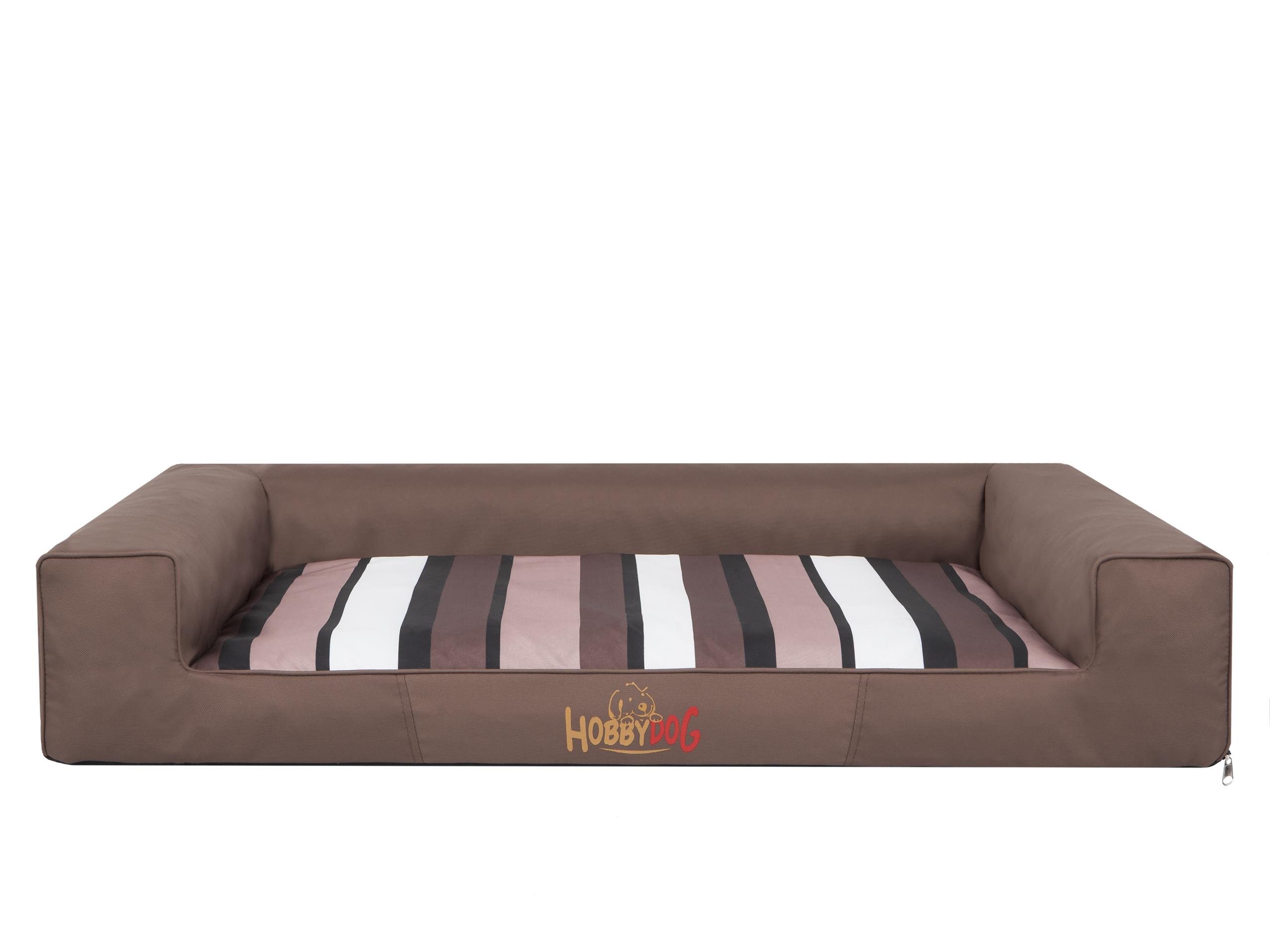 HobbyDog XL VICJBP9 Victoria Xl Dog Bed 100 x 66 cm Light Brown with Stripes, XL, Brown, 4.2 kg