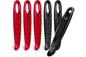 Prutomr Ultra Strong Bicycle Tyre Levers, 2 Sets Compact Bike Tire Repair Kit, Sturdy Plastic Bike Tire Spoons Set, Reliable Cycling Changing Tools, Quick Repair Pry Bar Lever Kits, Red, Black