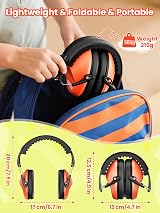 Dr.meter Ear Defenders Kids SNR 27.4dB Adjustable Headband Orange view 8