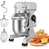 Commercial Food Mixer 15Qt.It can be set to run for 60 minutes at a time,500W Dough Mixer with Stainless Steel Bowl Dough Hoo