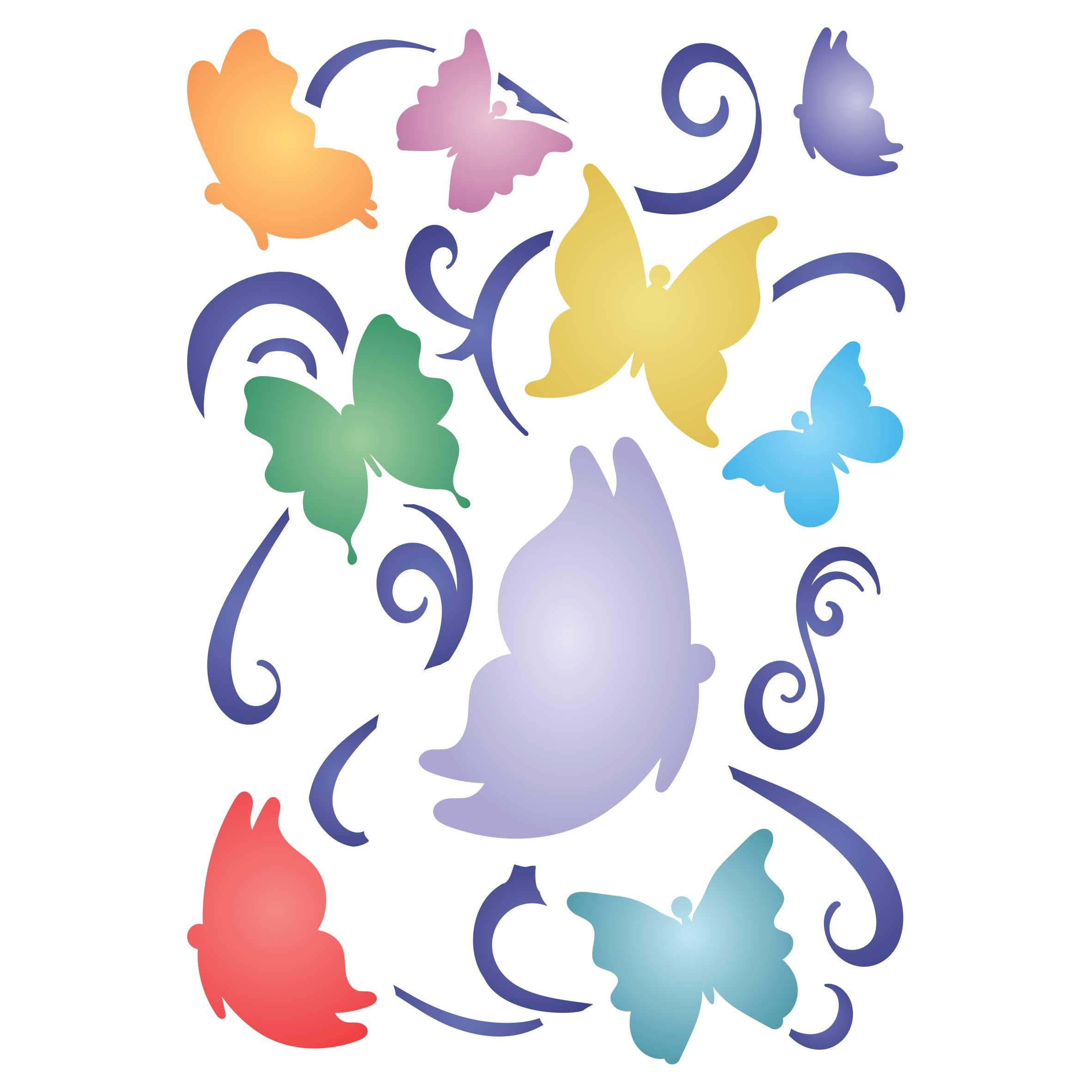 Butterflies Layering Stencil, 11.43 x 16.51 cm - Layering Stencil use to add Texture and Design to Mixed Media Backgrounds